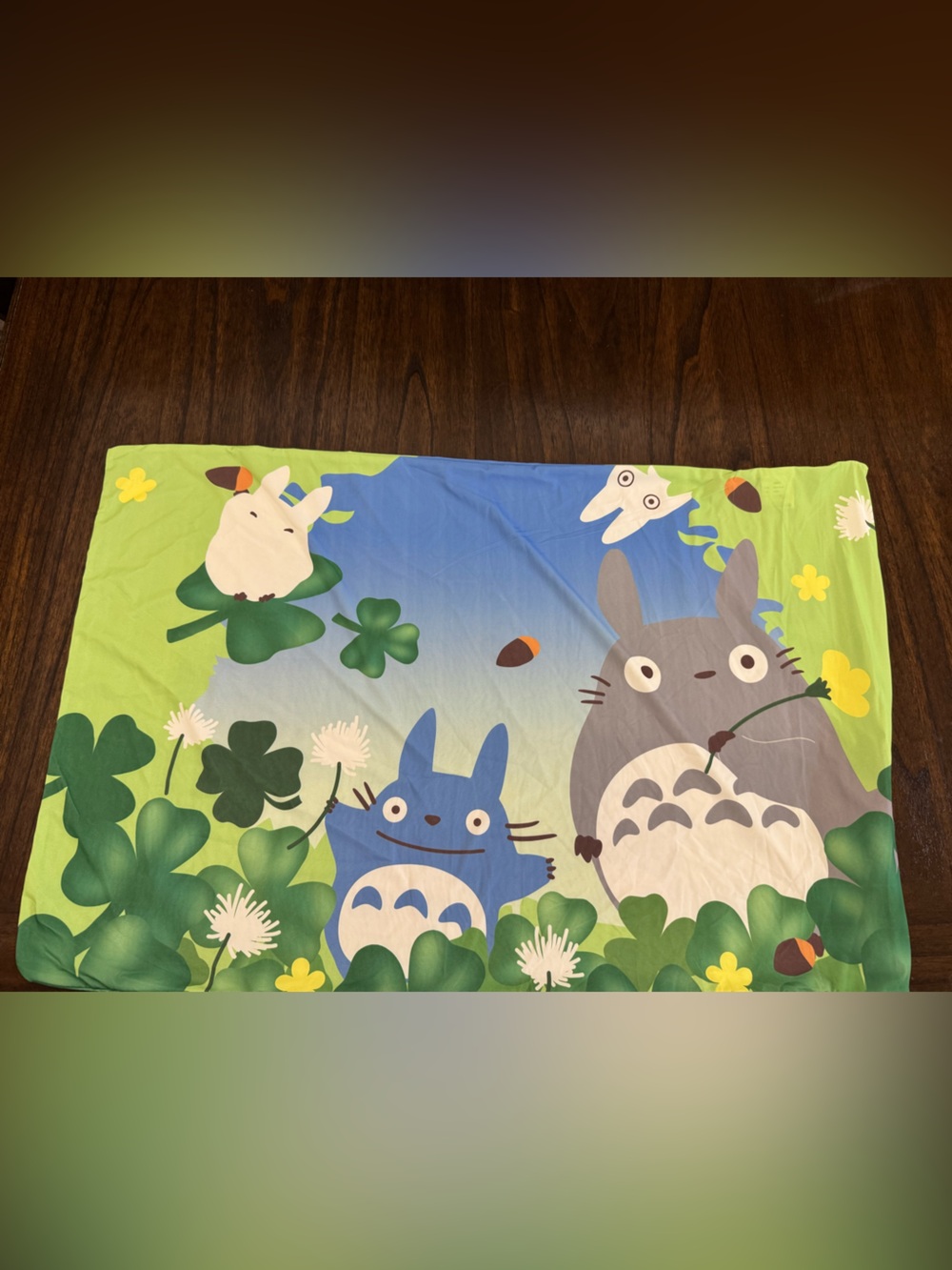 Totoro cooling pillowcases with zipper fit standard and bigger - Green & Blue